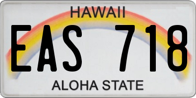 HI license plate EAS718