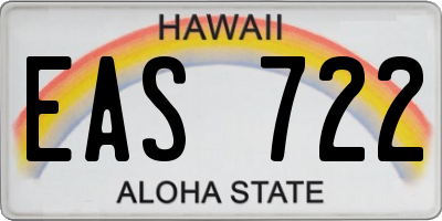 HI license plate EAS722