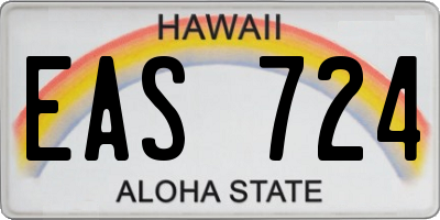 HI license plate EAS724