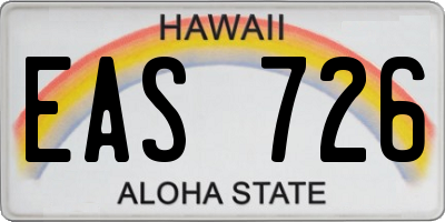 HI license plate EAS726