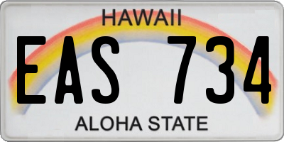 HI license plate EAS734