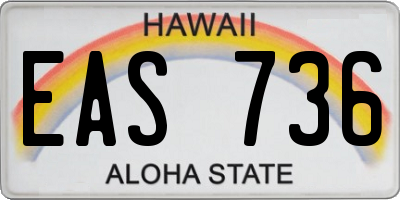 HI license plate EAS736