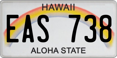HI license plate EAS738