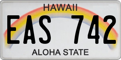 HI license plate EAS742