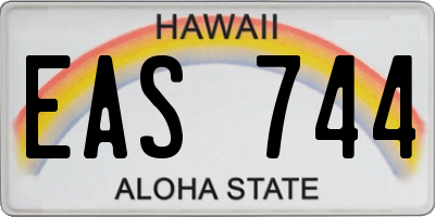 HI license plate EAS744