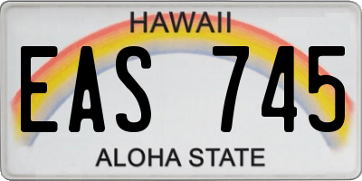 HI license plate EAS745