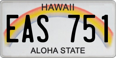HI license plate EAS751