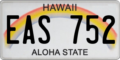 HI license plate EAS752