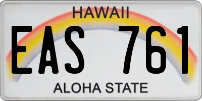 HI license plate EAS761