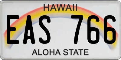 HI license plate EAS766