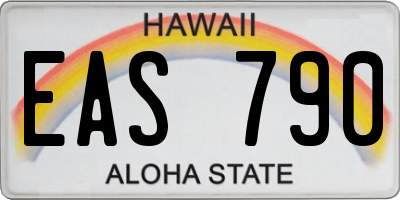 HI license plate EAS790
