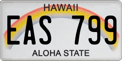 HI license plate EAS799