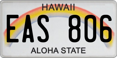 HI license plate EAS806