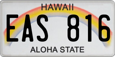 HI license plate EAS816