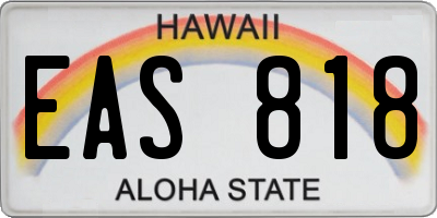 HI license plate EAS818