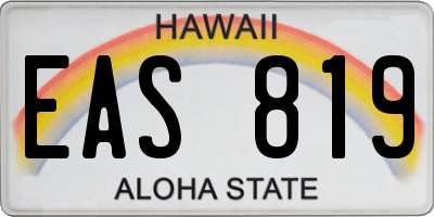 HI license plate EAS819