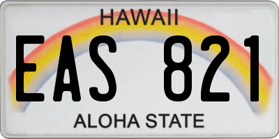 HI license plate EAS821
