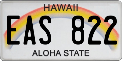 HI license plate EAS822