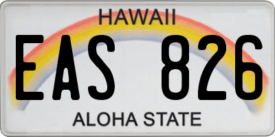 HI license plate EAS826