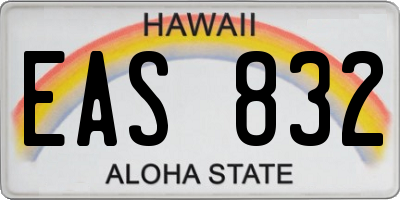 HI license plate EAS832