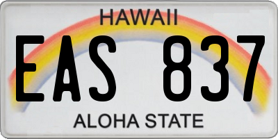 HI license plate EAS837