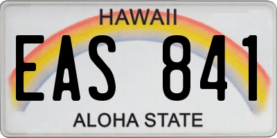 HI license plate EAS841