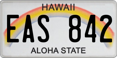 HI license plate EAS842