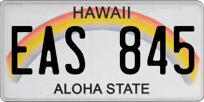 HI license plate EAS845