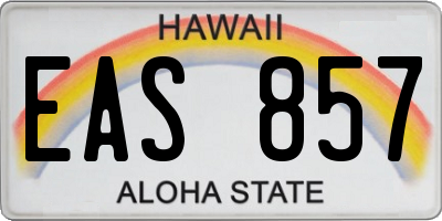 HI license plate EAS857