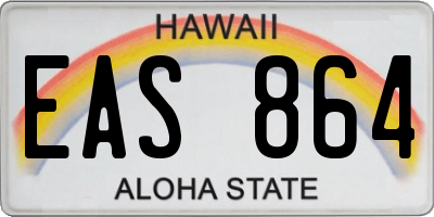 HI license plate EAS864