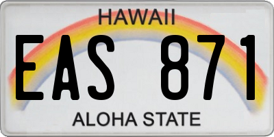 HI license plate EAS871