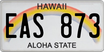 HI license plate EAS873