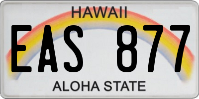 HI license plate EAS877