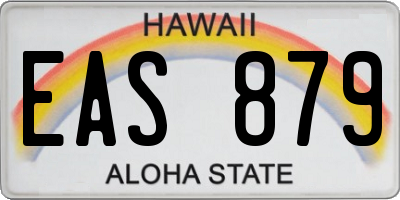 HI license plate EAS879