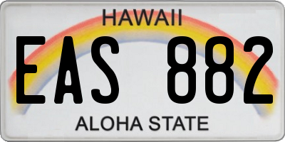 HI license plate EAS882