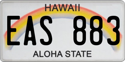 HI license plate EAS883