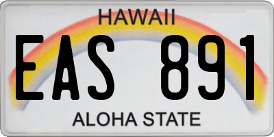 HI license plate EAS891