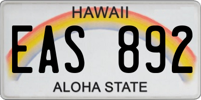 HI license plate EAS892