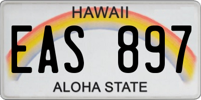 HI license plate EAS897
