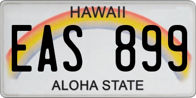 HI license plate EAS899