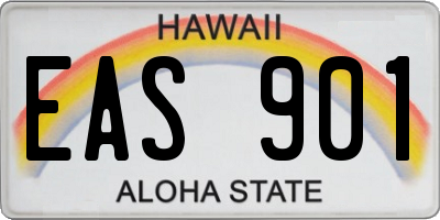 HI license plate EAS901