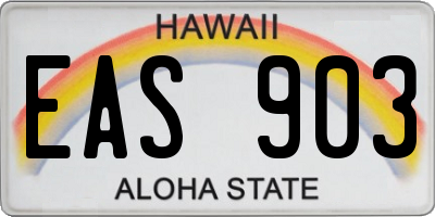 HI license plate EAS903