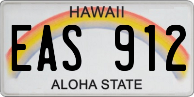HI license plate EAS912