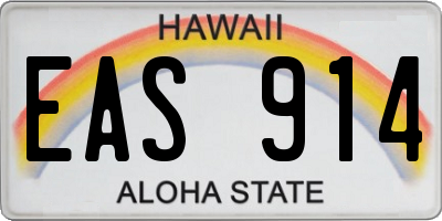 HI license plate EAS914