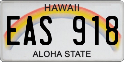 HI license plate EAS918
