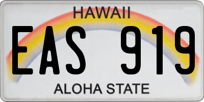 HI license plate EAS919