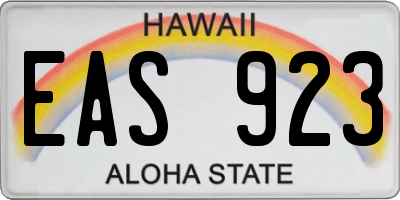 HI license plate EAS923