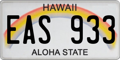 HI license plate EAS933