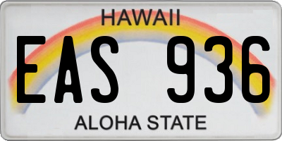 HI license plate EAS936