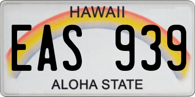 HI license plate EAS939